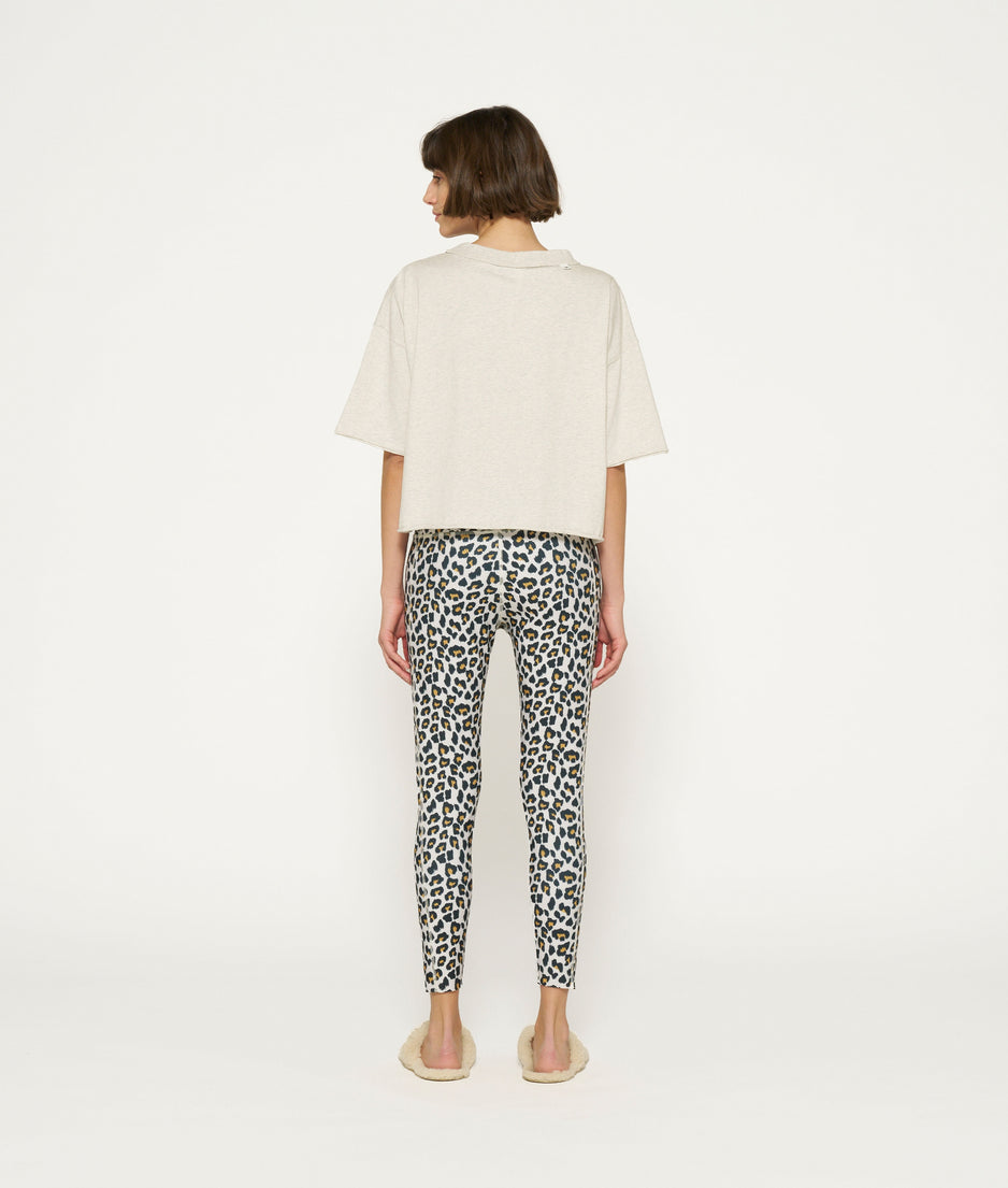 yoga leggings leopard | bone