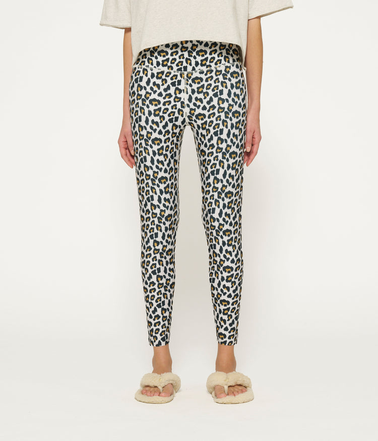 yoga leggings leopard | bone