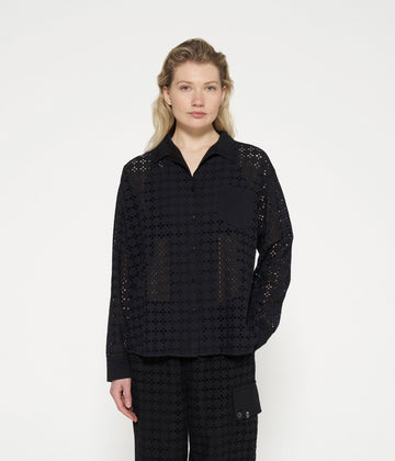 shirt broidery anglaise | black
