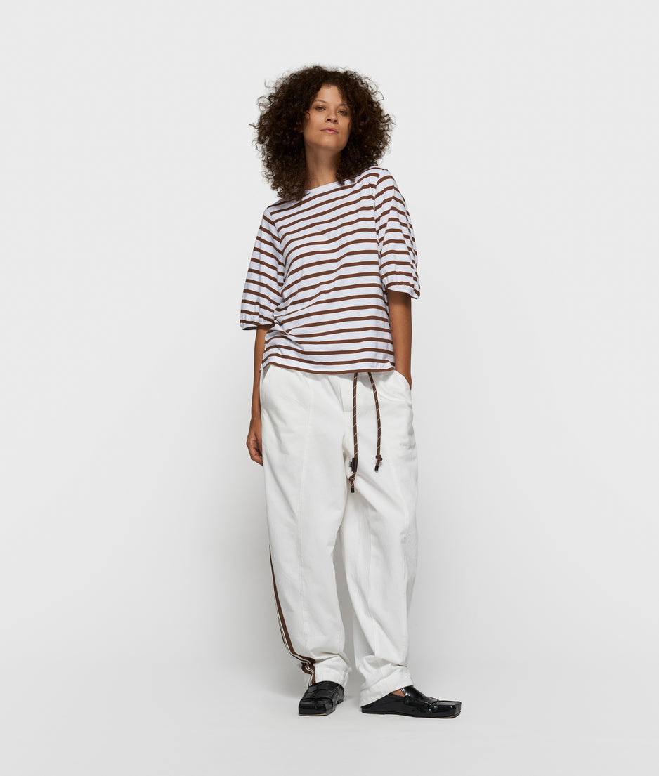 balloon tee stripes | white/dark truffle