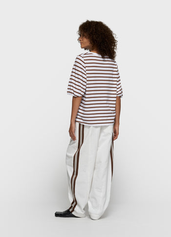 balloon tee stripes | white/dark truffle