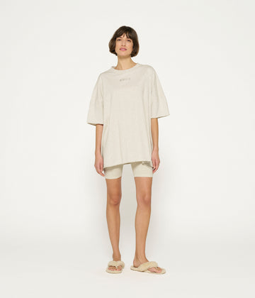 oversized tee dress | soft white melee