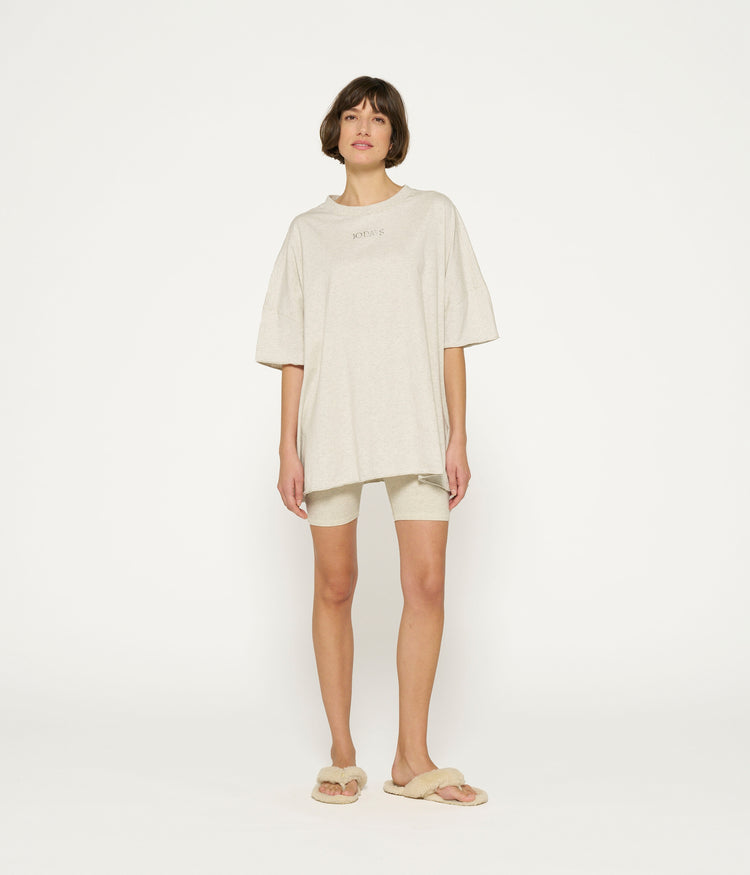 oversized tee dress | soft white melee
