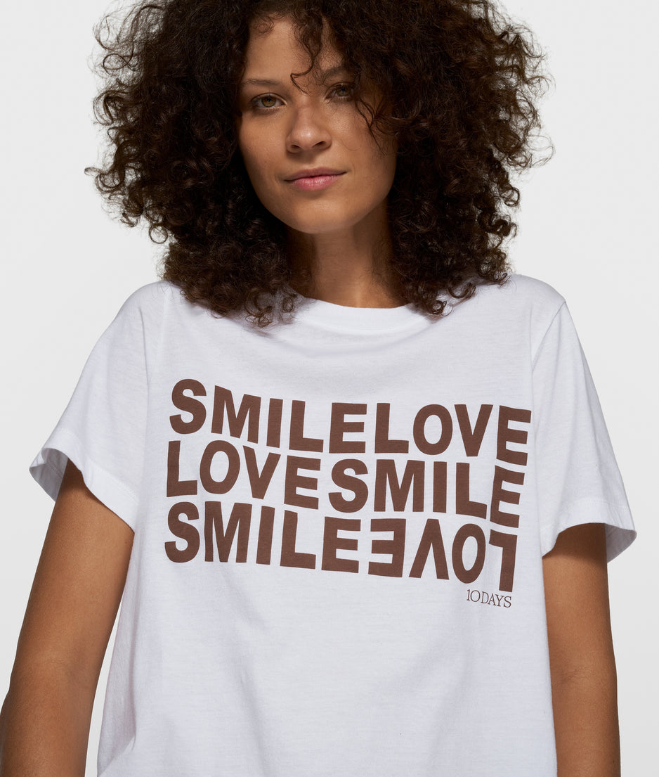 petit smile love tee | white