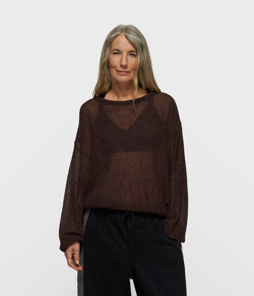 thin knit sweater | deep wine