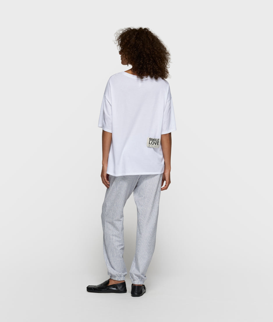 mid jogger stripes | white/blue