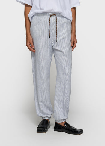 mid jogger stripes | white/blue
