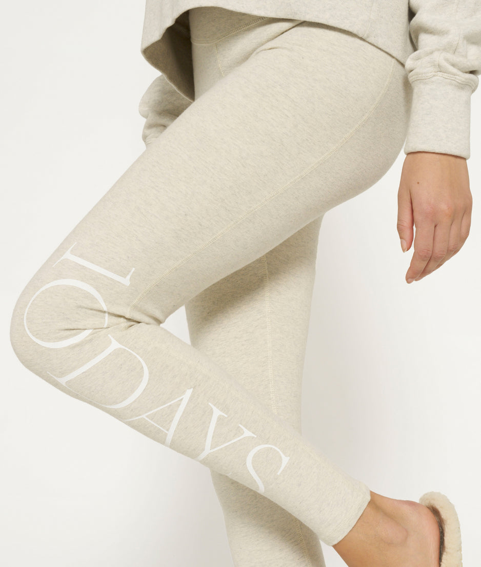 jersey yoga leggings | soft white melee