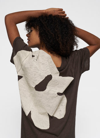 tee dress flower | chocolate