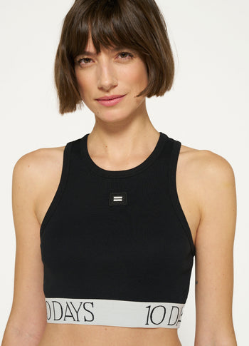 tank top rib bra | black