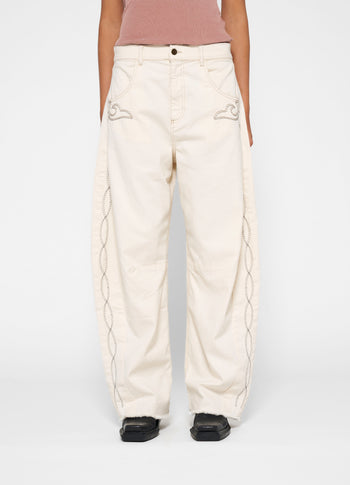 horse riding twill pants | ecru