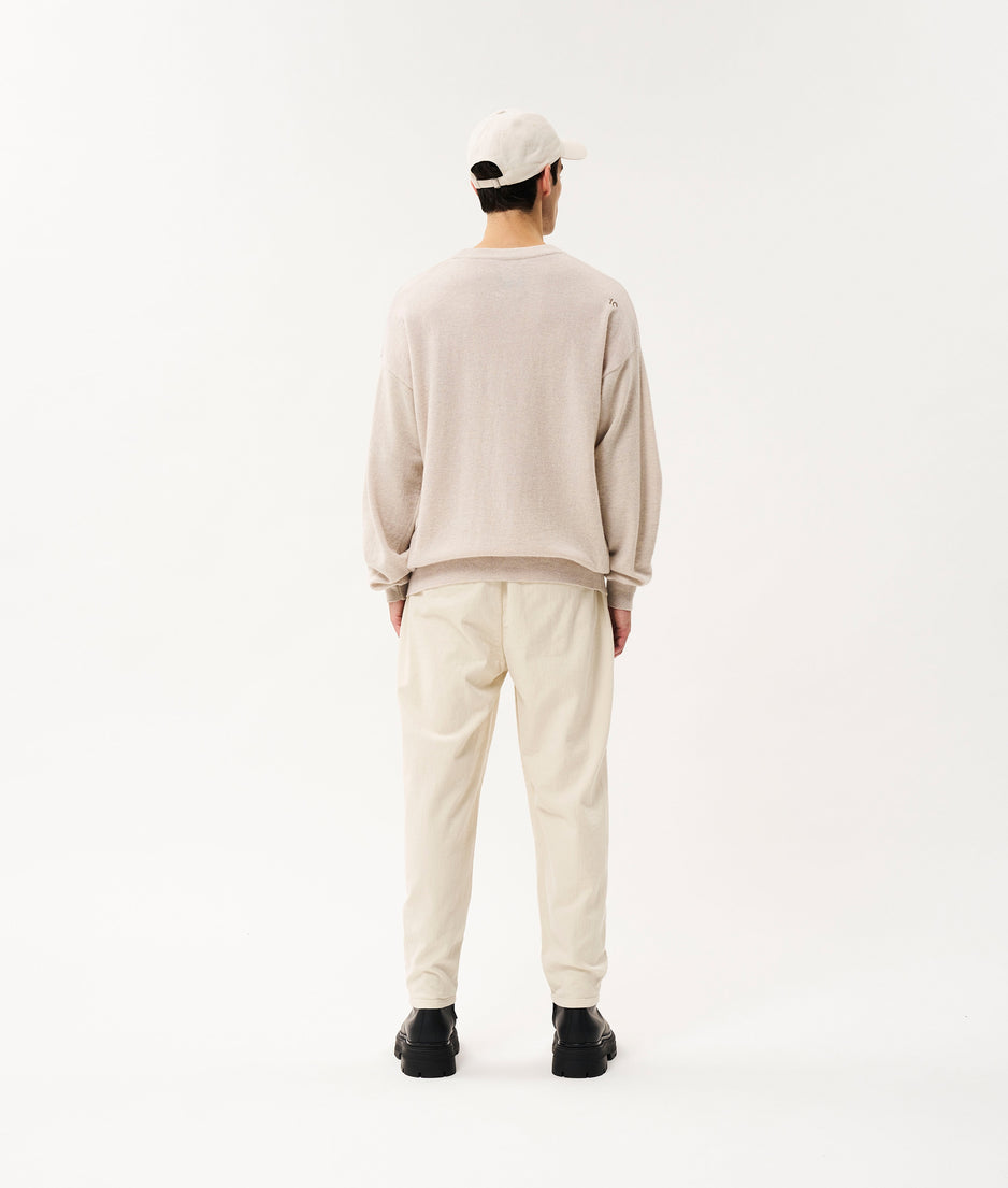 Bowie knit sweater | soft white melee