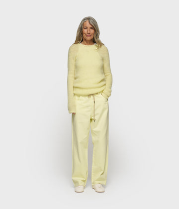 straight leg pants twill | pastel yellow