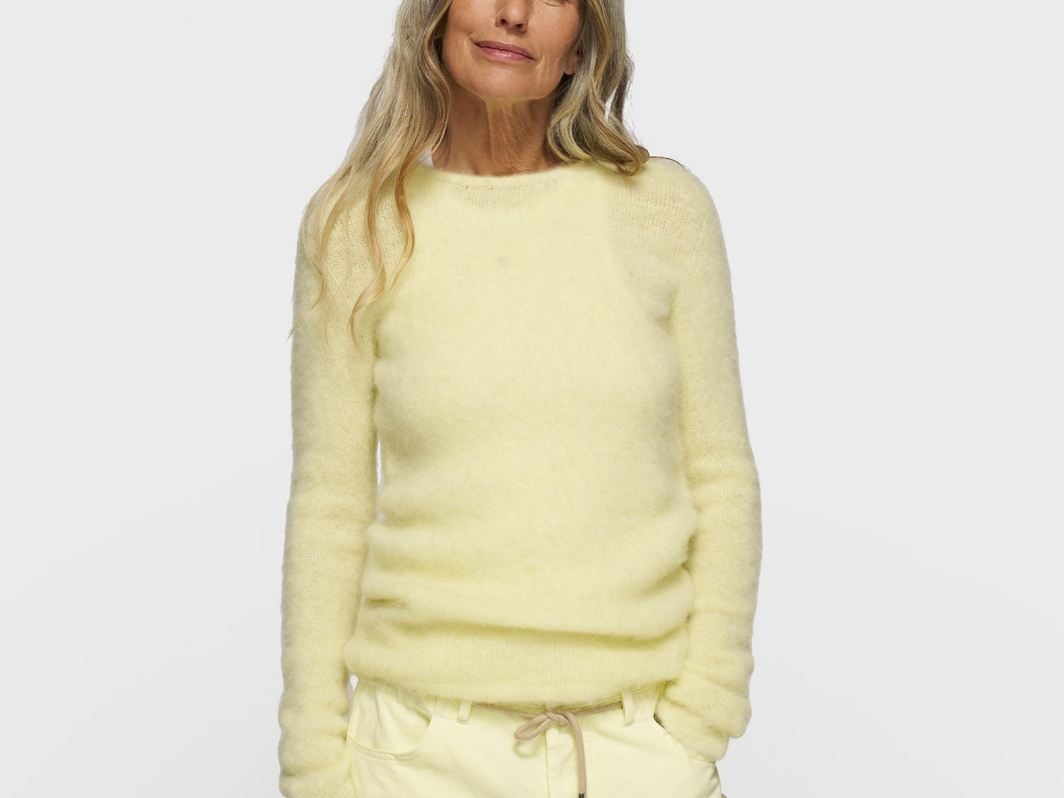 soft knit sweater | pastel yellow