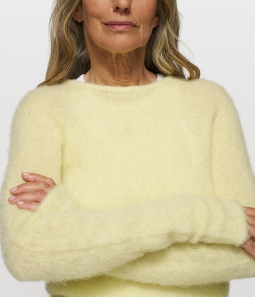soft knit sweater | pastel yellow