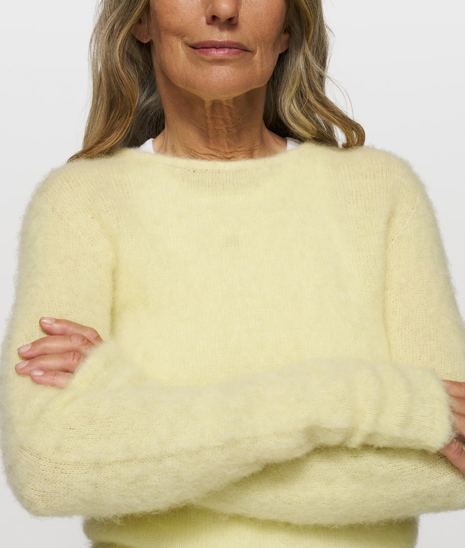 soft knit sweater | pastel yellow