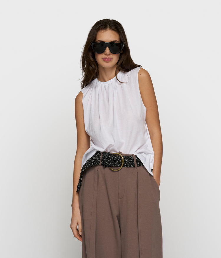 pleated top jersey | white