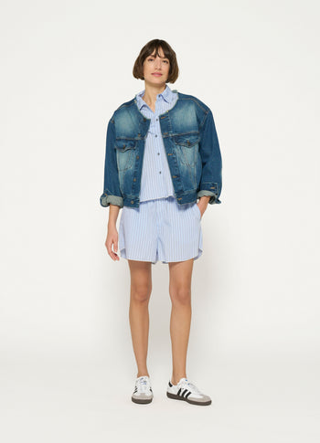 denim logo jacket | blue denim