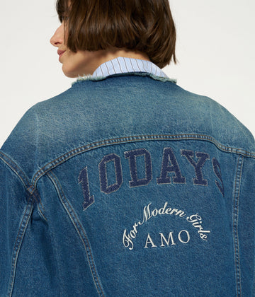 denim logo jacket | blue denim