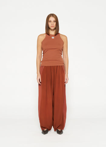 flowy pants | saddle brown