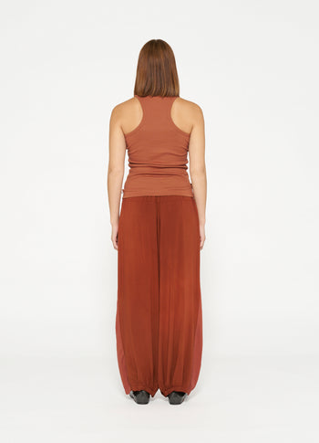 flowy pants | saddle brown