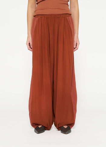 flowy pants | saddle brown