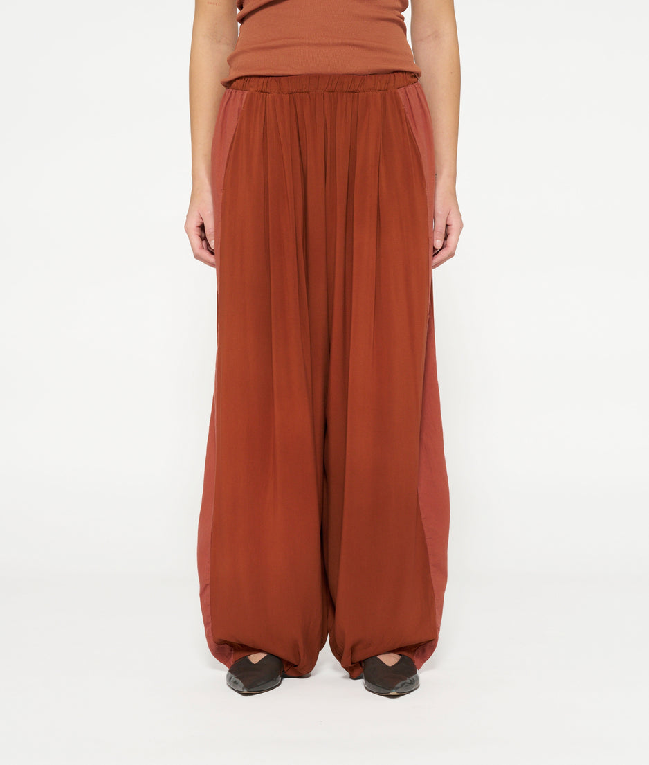 flowy pants | saddle brown