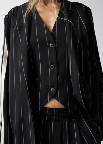 gilet pinstripe | black