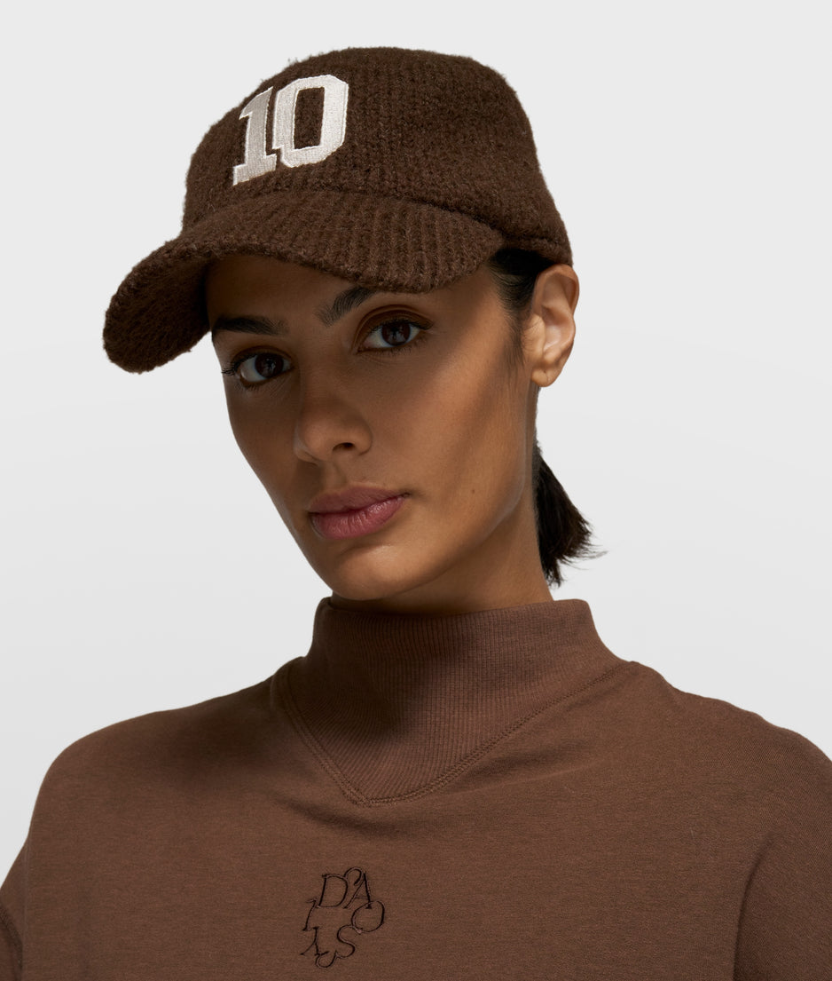 knit baseball cap | dark truffle
