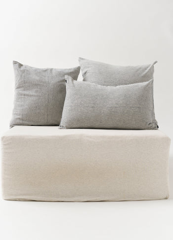 pillow denim stripe 50x50 | ecru