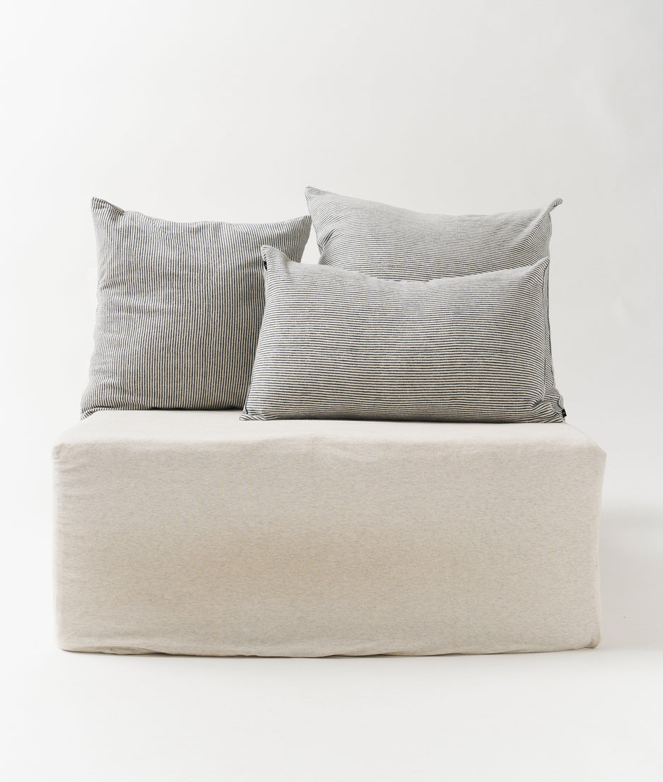 pillow denim stripe 50x50 | ecru