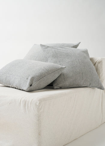 pillow denim stripe 50x50 | ecru