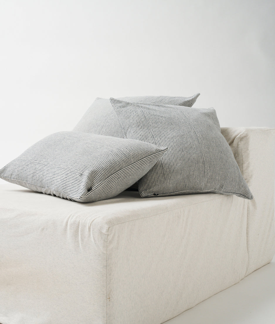 pillow denim stripe 50x50 | ecru
