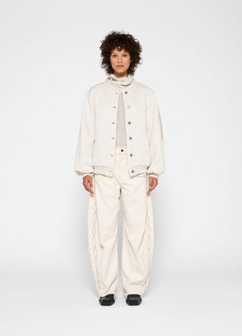 baseball bomber jacket | soft white melee