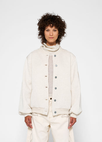 baseball bomber jacket | soft white melee