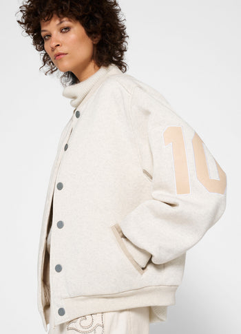 baseball bomber jacket | soft white melee