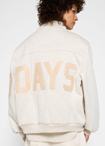 baseball bomber jacket | soft white melee