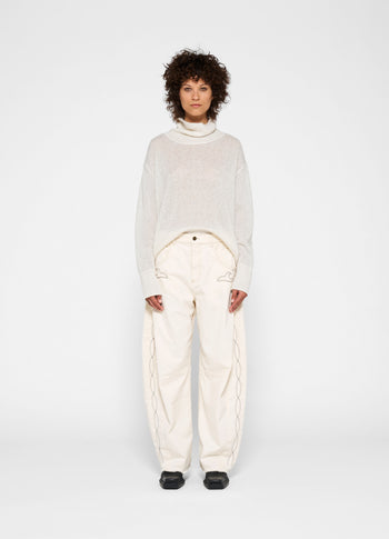 turtleneck sweater knit sparkle | ecru