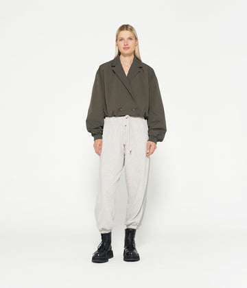 Bar jogger tape fleece | white grey melee