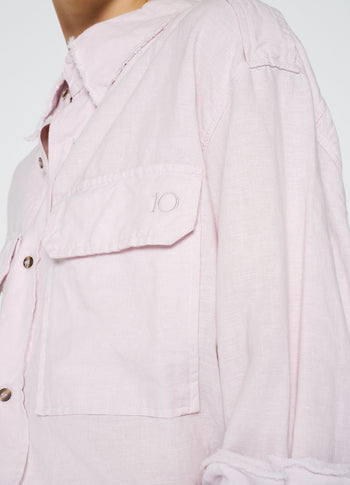 washed linen shirt | pale lilac