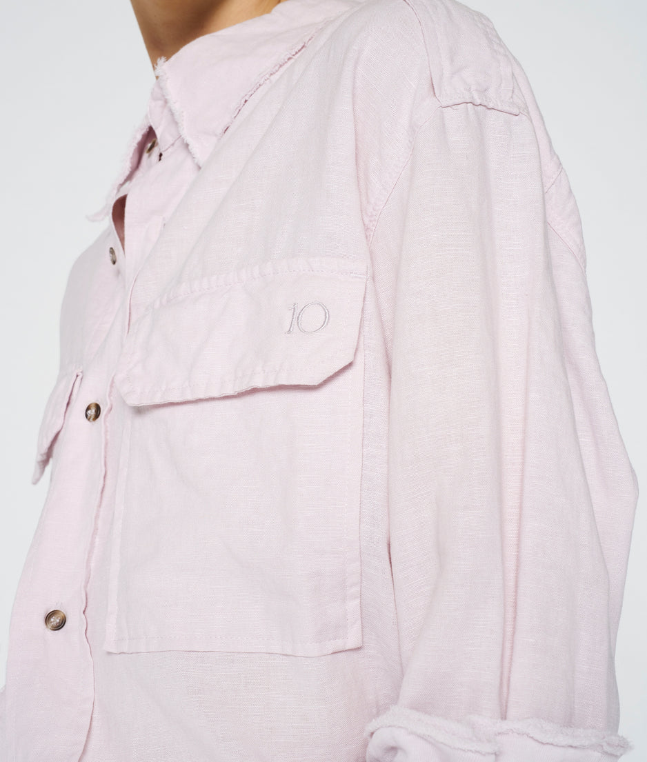 washed linen shirt | pale lilac