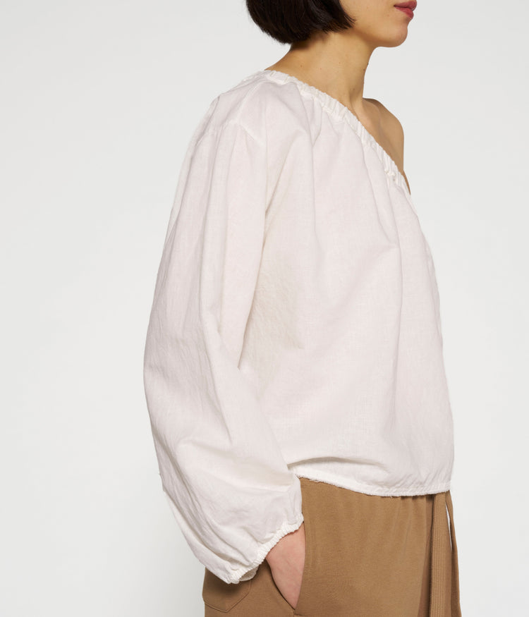 one shoulder top | ecru
