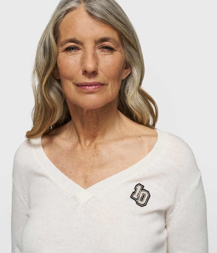 v-knit classic cashmere | ecru