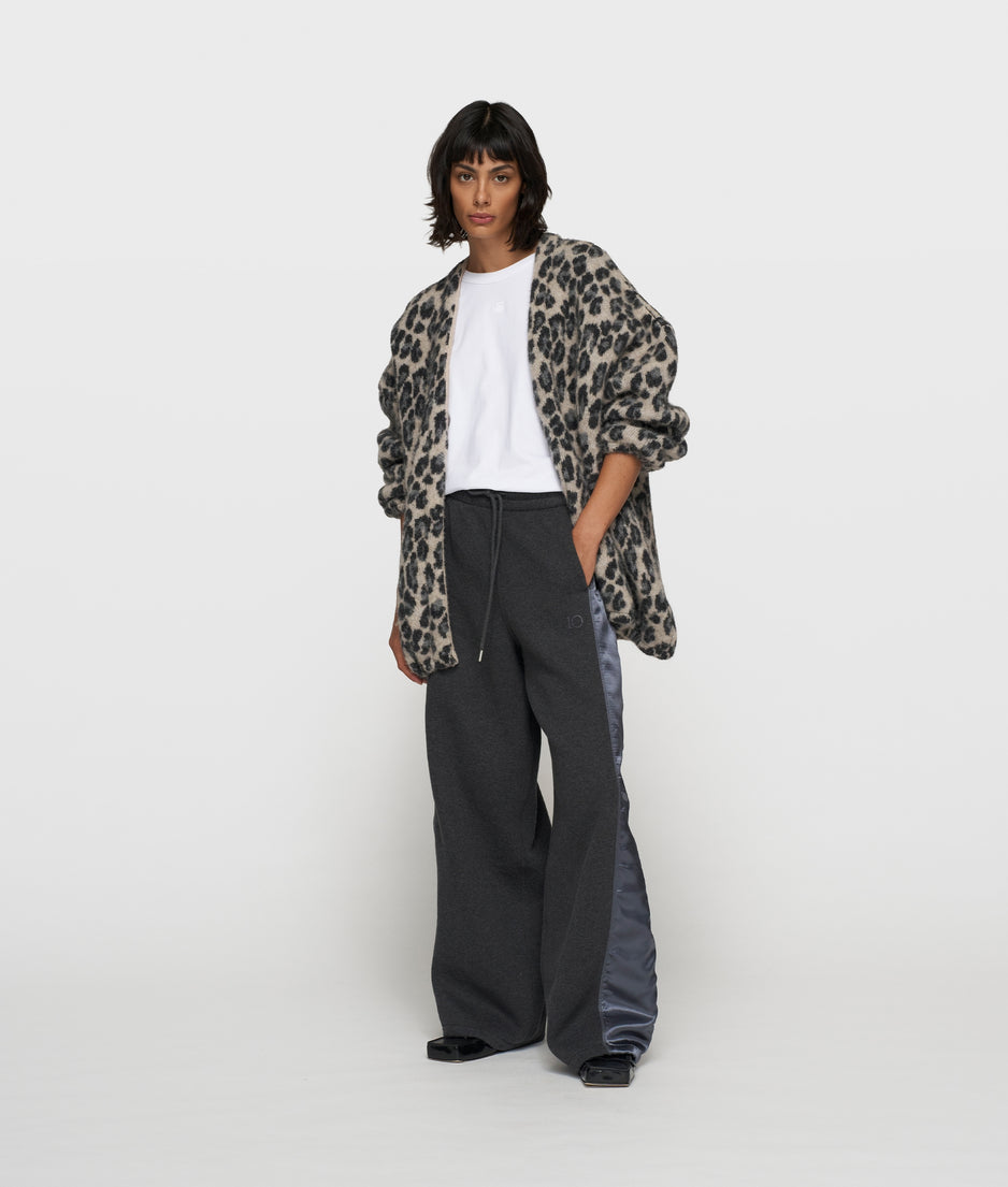 knit cardigan leopard | soft white melee