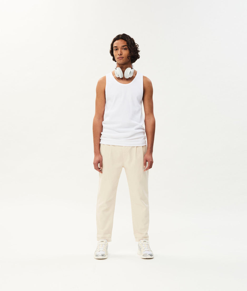 Aiden rib jersey singlet | white