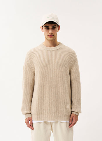 Wolf knitted jumper | oat