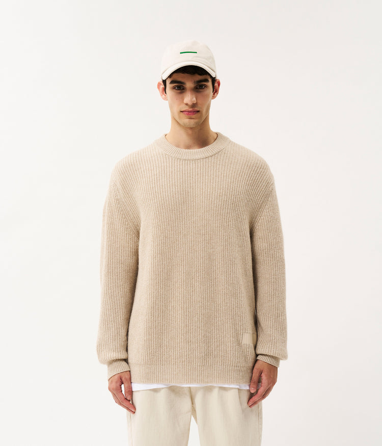 Wolf knitted jumper | oat