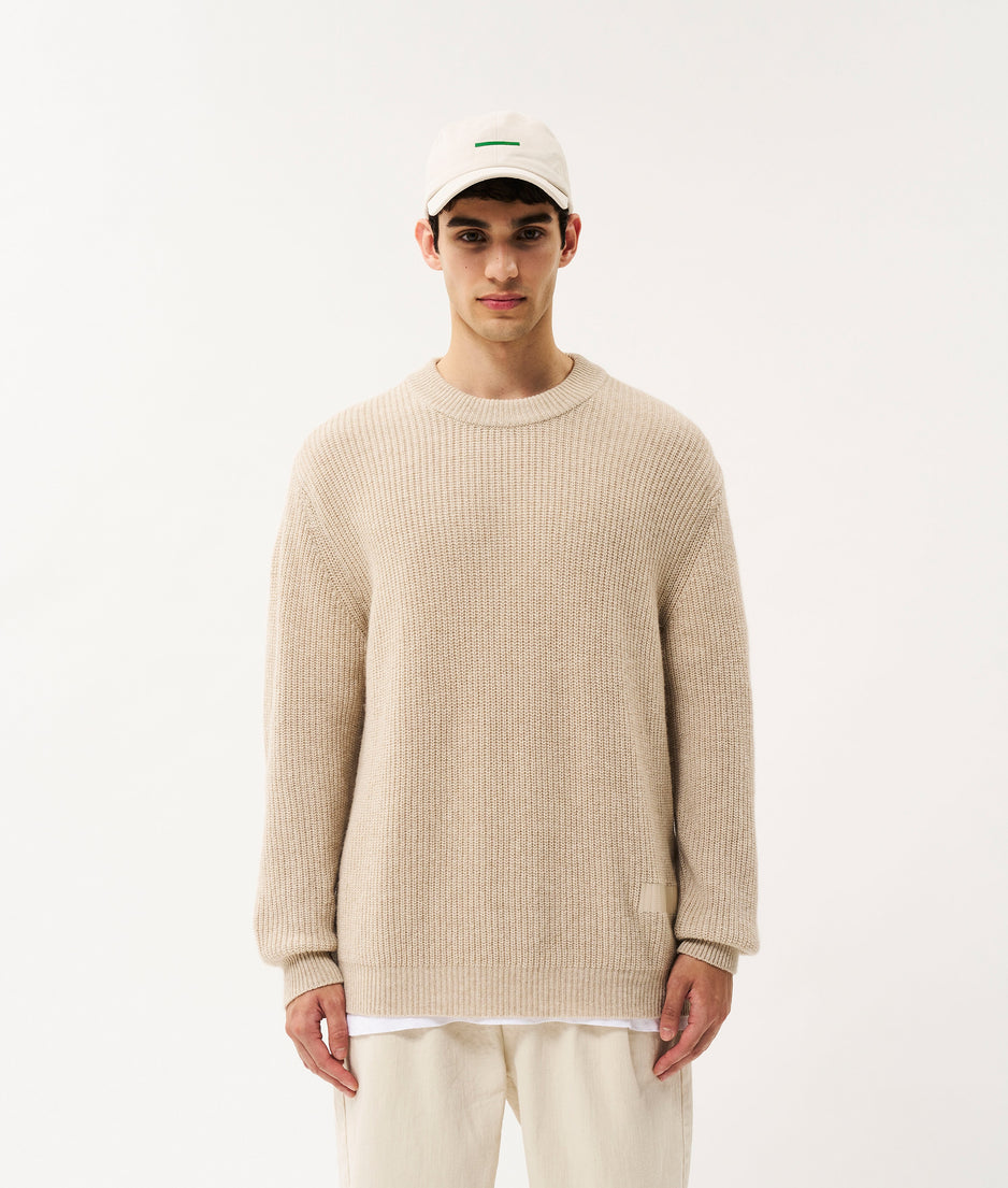 Wolf knitted jumper | oat