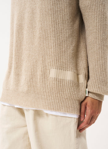 Wolf knitted jumper | oat