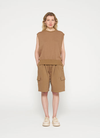 sleeveless sweater | cedar brown